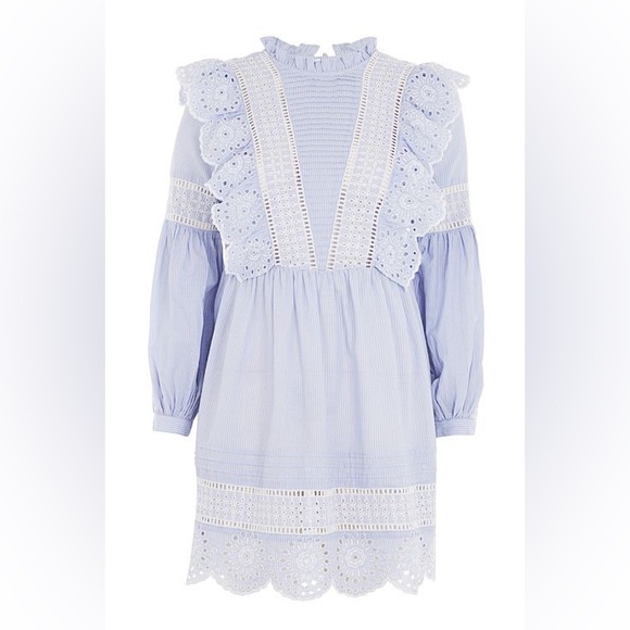 Topshop blue babydoll Mini Dress - Picture 2 of 2